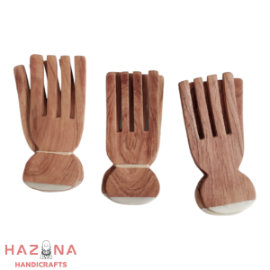 Helping hand salad servers bone inlay