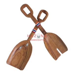 Beaded spade salad servers