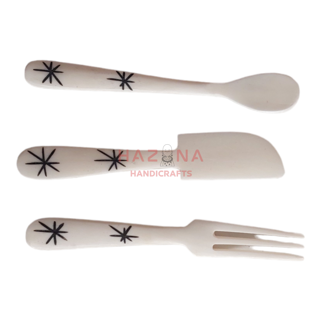 Set of 3 bone cutlery - Image 2