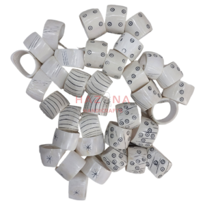 Stripped Set of 6 napkin rings