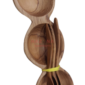 Triple spice bowl with spoon